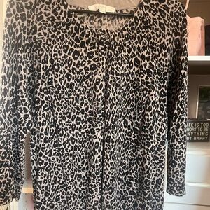 LOFT Petite Animal Print Cardigan